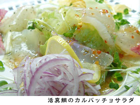 活真鯛のカルパッチョサラダ
